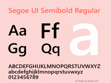 Segoe UI Semibold Regular Version 5.51 Font Sample