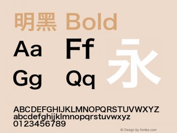 明黑 Bold 1.00 Font Sample