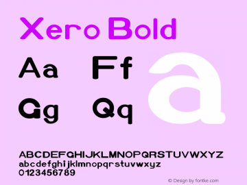 Xero Bold Version2.02 April 16, 2013 Font Sample