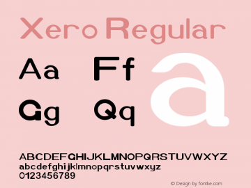 Xero Regular Version 2.02 April 16, 2013 Font Sample