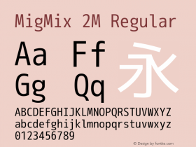 MigMix 2M Regular Version 2013.0430 Font Sample