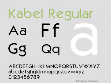 Kabel Regular 1.0 Fri Jun 18 08:53:09 1993 Font Sample