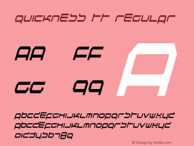 Quickness TT Regular Macromedia Fontographer 4.1.5 1999.07.21 Font Sample