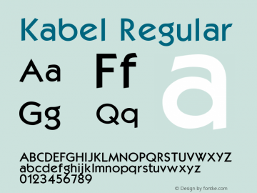 Kabel Regular Altsys Fontographer 3.5  11/24/92图片样张