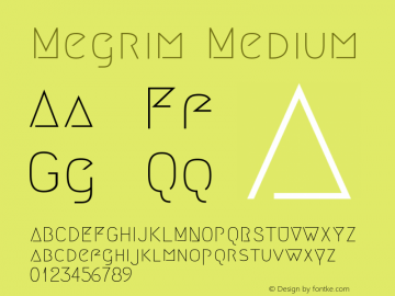 Megrim Medium Version 20100831 Font Sample