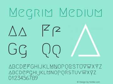 Megrim Medium Version 20100702 Font Sample