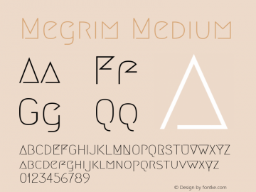 Megrim Medium Version 20110427 Font Sample