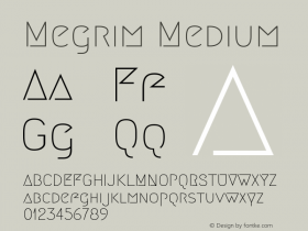 Megrim Medium Version 20111001 Font Sample