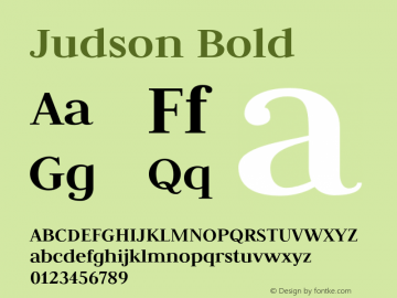 Judson Bold Version 20110127 Font Sample
