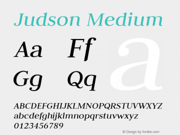 Judson Medium Version 20110127 ; ttfautohint (v0.96) -l 8 -r 50 -G 200 -x 14 -w 