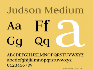 Judson Medium Version 20130808; ttfautohint (v0.96) -l 8 -r 50 -G 200 -x 14 -w 