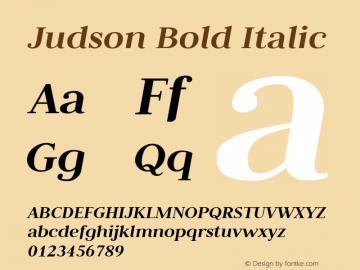 Judson Bold Italic Version 20130904; ttfautohint (v0.96) -l 8 -r 50 -G 200 -x 14 -w 