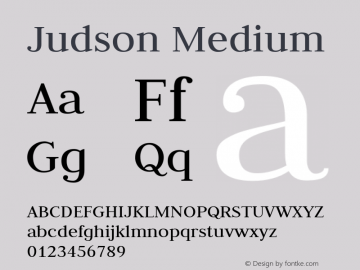 Judson Medium Version 20130906; ttfautohint (v0.96) -l 8 -r 50 -G 200 -x 14 -w 
