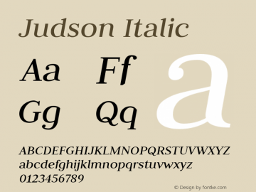 Judson Italic Version 20110127 Font Sample