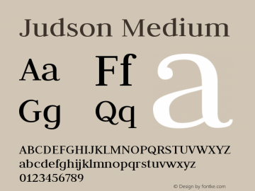 Judson Medium Version 20110127 Font Sample