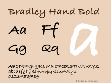 Bradley Hand Bold 7.0d1e3图片样张