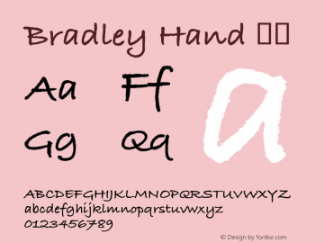 Bradley Hand 粗体 10.0d1e1图片样张