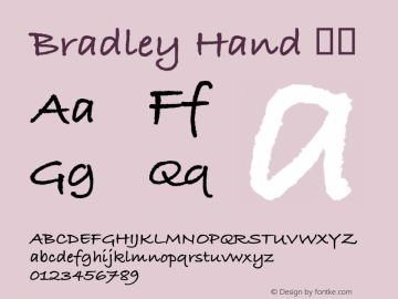 Bradley Hand 粗体 10.0d1e1图片样张