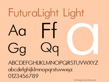 FuturaLight Light ver.1.22 Font Sample