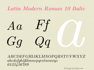 Latin Modern Roman 10 Italic Version 2.004;PS 2.004;hotconv 1.0.49;makeotf.lib2.0.14853图片样张