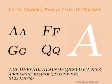 Latin Modern Roman Caps 10 Oblique Version 2.004;PS 2.004;hotconv 1.0.49;makeotf.lib2.0.14853图片样张