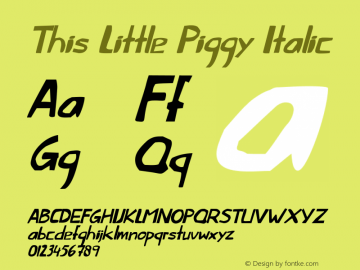 This Little Piggy Italic Version 1.004图片样张