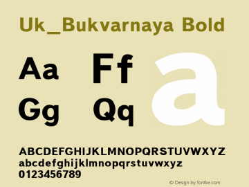 Uk_Bukvarnaya Bold 10:10:1966 Font Sample