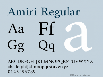 Amiri Regular Version 000.102 Font Sample