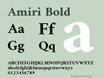 Amiri Bold Version 000.102 Font Sample