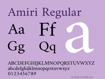 Amiri Regular Version 000.102 Font Sample
