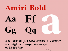 Amiri Bold Version 000.102 Font Sample