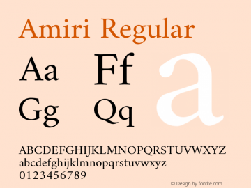 Amiri Regular Version 000.102 Font Sample