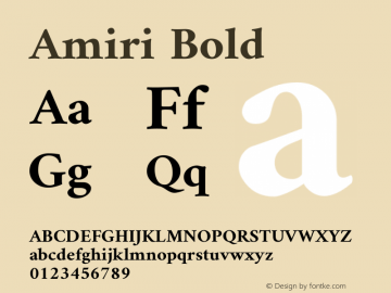 Amiri Bold Version 000.102 Font Sample