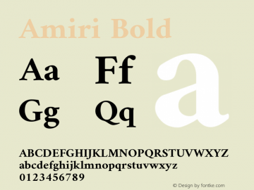 Amiri Bold Version 000.104 Font Sample