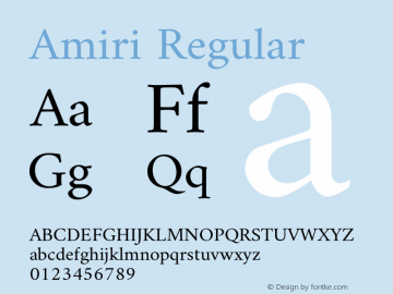 Amiri Regular Version 000.104 Font Sample