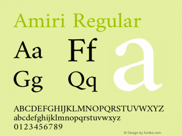 Amiri Regular Version 000.105 Font Sample