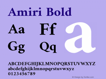 Amiri Bold Version 000.105 Font Sample