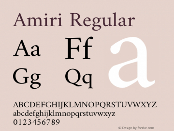 Amiri Regular Version 000.106 Font Sample