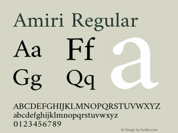 Amiri Regular Version 000.104 Font Sample