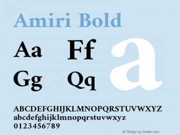 Amiri Bold Version 000.107 Font Sample