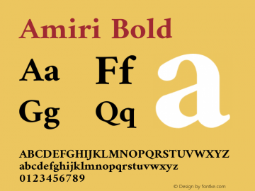 Amiri Bold Version 000.107 Font Sample