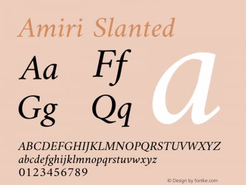Amiri Slanted Version 000.107 Font Sample