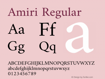 Amiri Regular Version 000.107 Font Sample