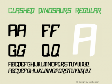 Clashed Dinosaurs Regular Version 3.004 Font Sample