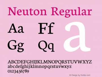 Neuton Regular Version 1.2 Font Sample