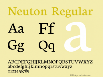 Neuton Regular Version 1.1 Font Sample