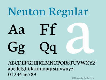 Neuton Regular Version 1.3 Font Sample