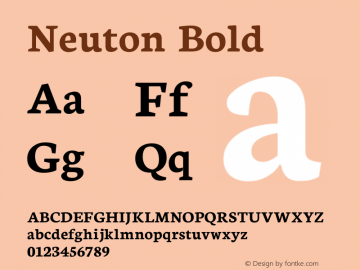 Neuton Bold Version 1.43 Font Sample
