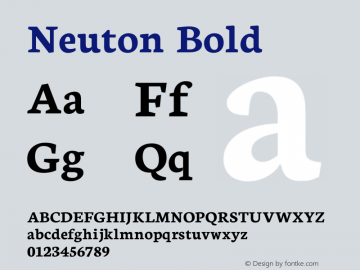 Neuton Bold Version 1.45 Font Sample