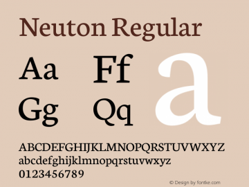 Neuton Regular Version 1.45 Font Sample